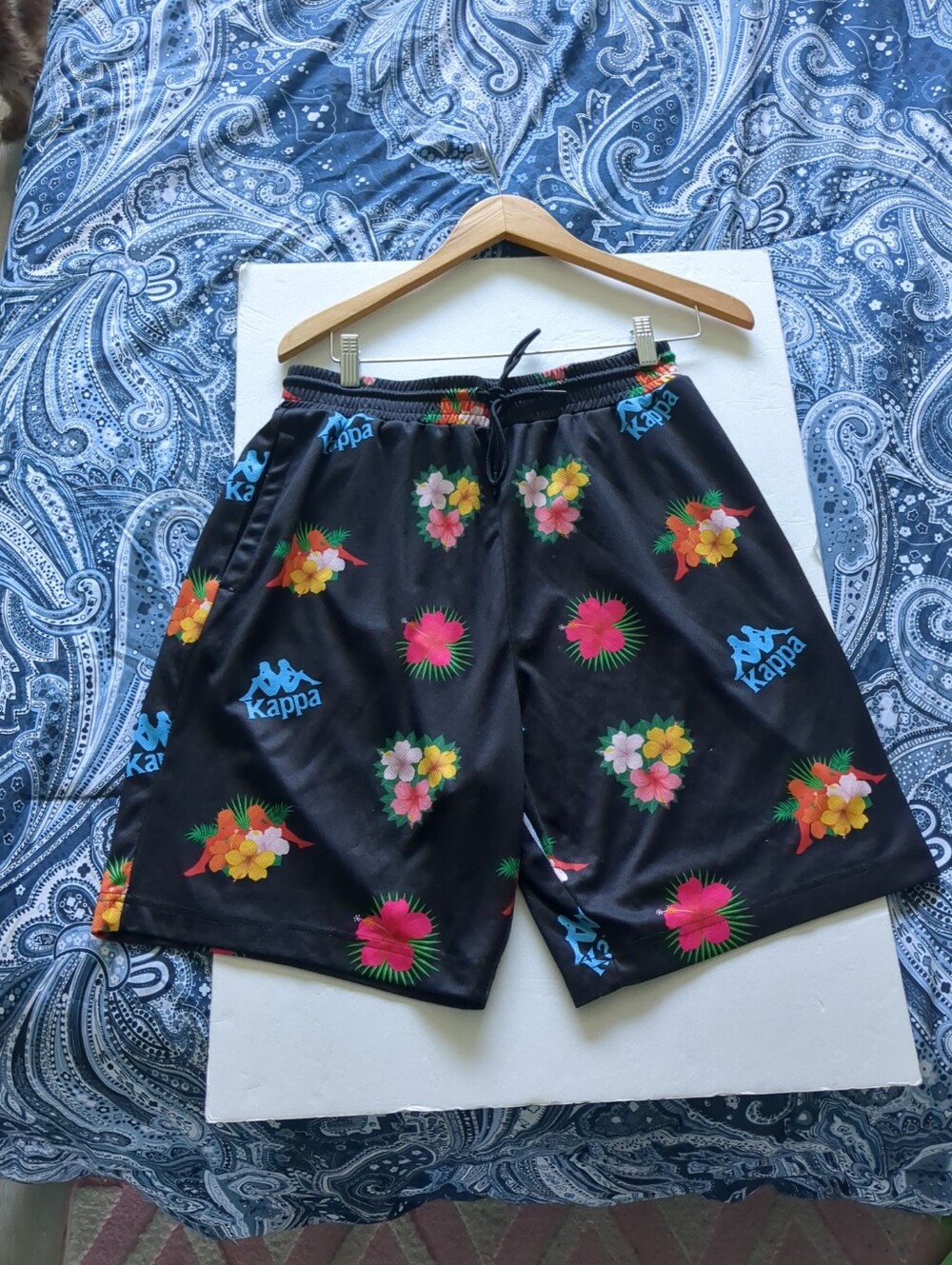 KAPPA Sports Shorts Mens M Logo Athleisure Drawstring Regular Fit UNIQUE RETRO